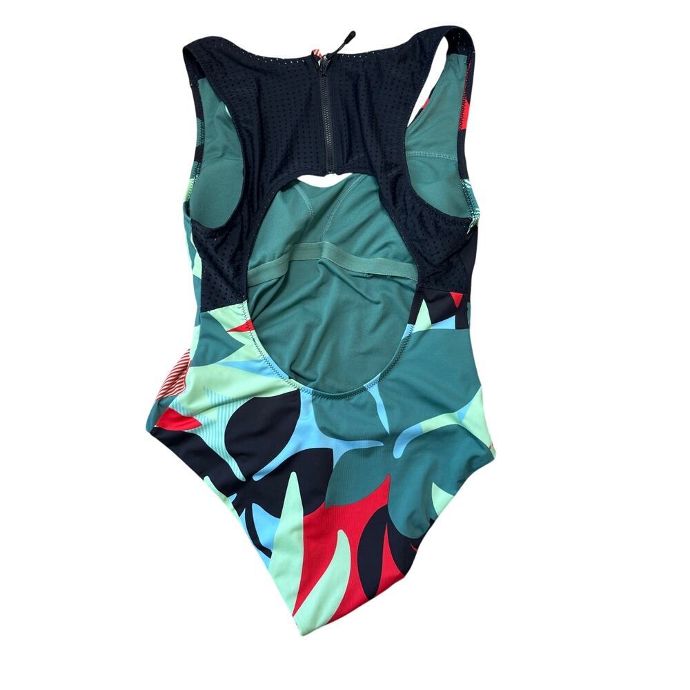 Nike Swim Jungle Floral Keyhole Back One Piece Swimsuit Womens Large - Picture 2 of 8